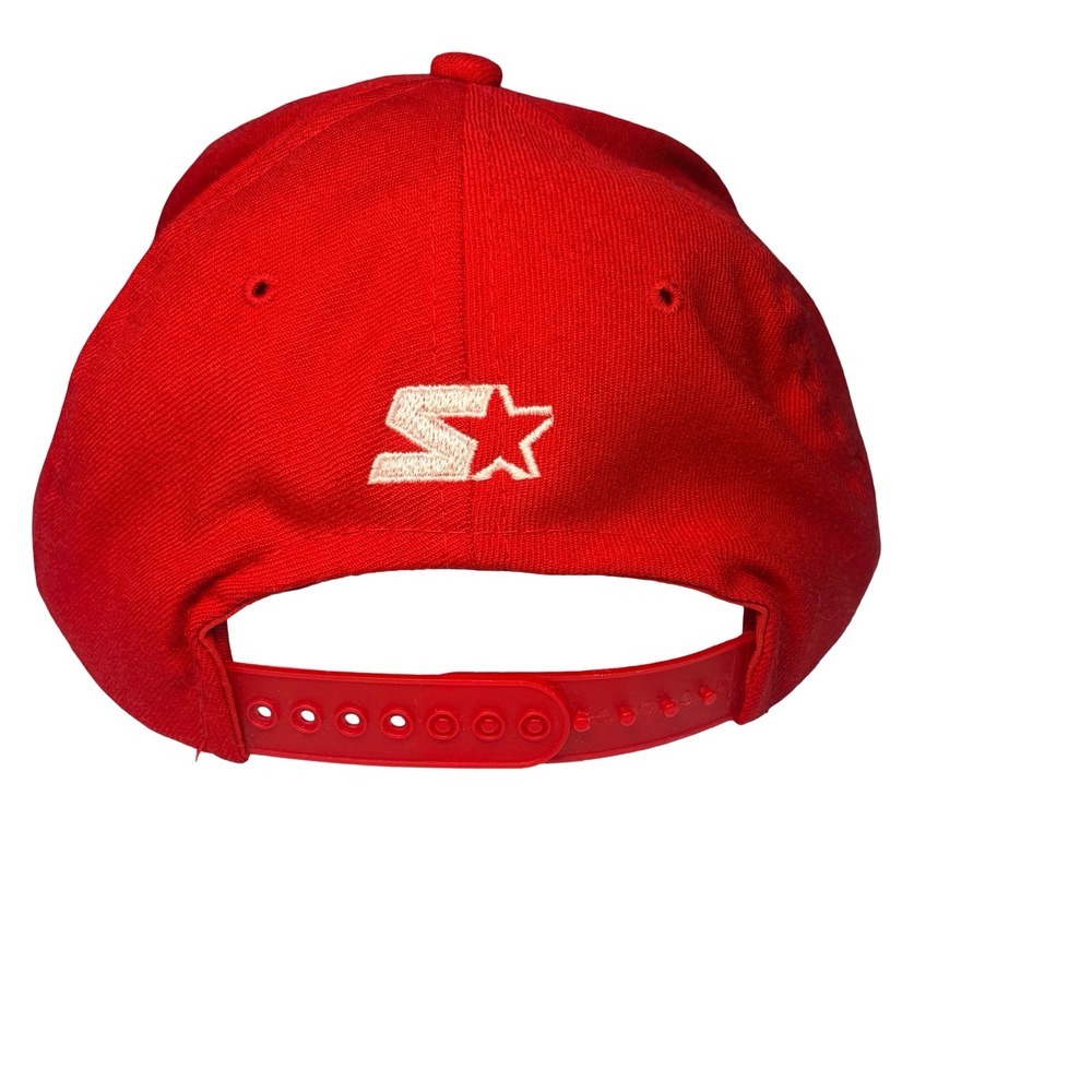 Vintage Starter Indiana Hoosiers 1990s Red Wool Snapback Hat Vintage NCAA Cap - Picture 3 of 8